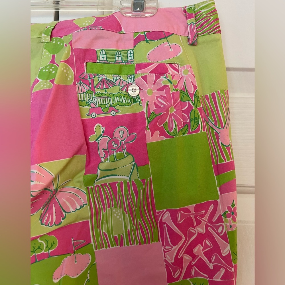 Lilly Pulitzer Vintage White Label Golf Print Patchwork Pants EUC Size 10 - Picture 9 of 10